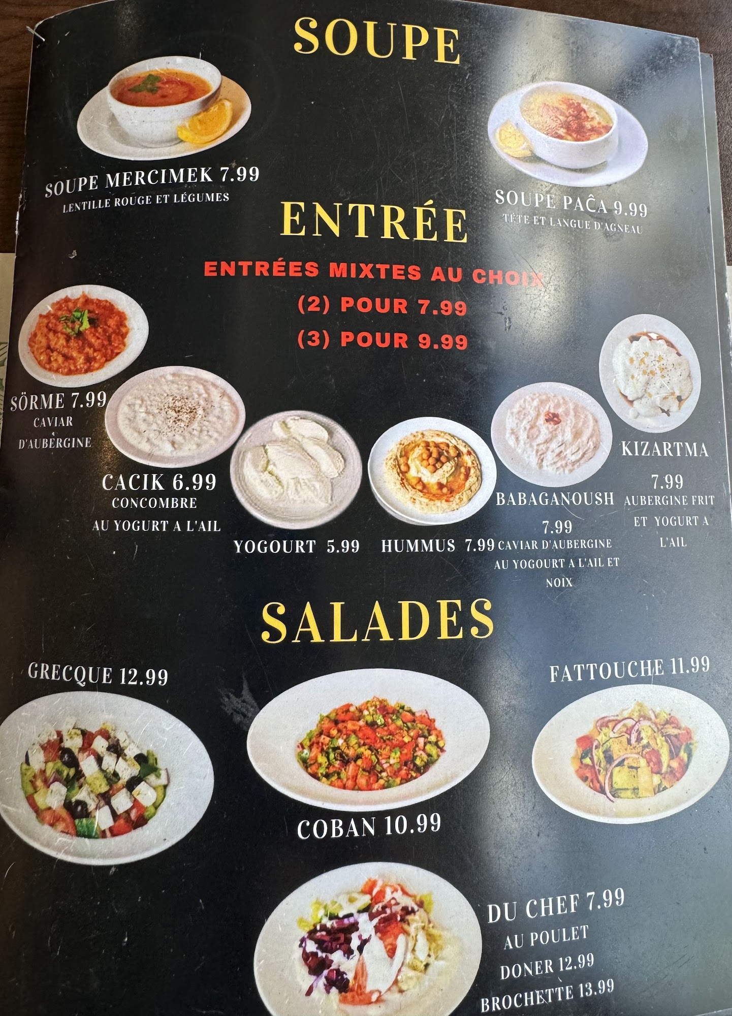Restaurant menu Maison Istanbul Longueuil
